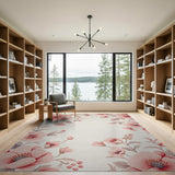 Floral Vintage Blush Peony Blush Pink Peony Floral Area Rug