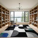 Geometric Modern Multi-color and Patterns Abstract Geometric Multi-Color Area Rug