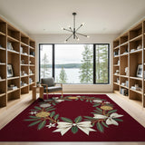 Festive Pinecone Wreath Area Rug