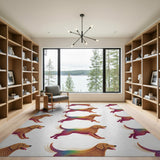 Rainbow Dog Kids Cartoon Area Rug