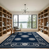 Heritage Tribal Navy Heritage Tribal Geometric Area Rug