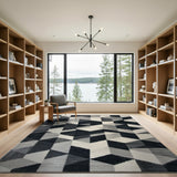 Geometric Modern Grey Modern Geometric Grey Area Rug