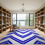 Blue Chevron Zigzag Area Rug