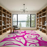 Abstract Area Pink Pink Swirling Abstract Area Rug