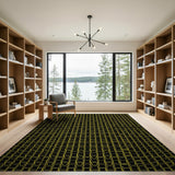 Modern Yellow Honeycomb Grid Area Rug