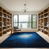 Blue and Teal Cosmic Nebula Blue Area Rug