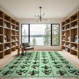 Whimsical Christmas Tree Silhouette Pattern Rug