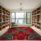 Heritage Tribal Red Mandala Heritage Tribal Area Rug