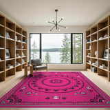 Playful Pink Candy Sun Kids Area Rug