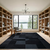 Grey Modern Geometric Grey Area Rug