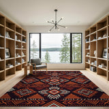 Southwestern Orange Bold Orange Southwestern Geometric Area Rug