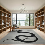 Coiled Snake Silhouette Area Rug
