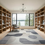 Grey Abstract Modern Grey Geometric Abstract Area Rug