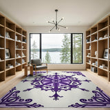 Purple Ornate Persian Mandala Rug