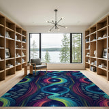 Starry Nebula Swirl Multi-Color Area Rug