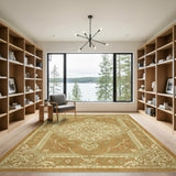 Brown Floral Medallion Persian Area Rug