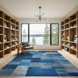 Blue Patchwork Heritage Tribal Rug