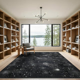Modern Black White Dot Grid Area Rug