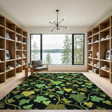 Vibrant Green Ivy Leaf Area Rug