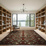 Red Heritage Tribal Interlace Area Rug