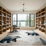 Dreamy Watercolor Bear Family Area Rug