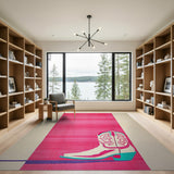 Pink Cowboy Boot Area Rug
