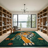 Bold Jungle Tiger Prowl Area Rug