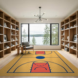 Basketball Court Yellow Area Rug
