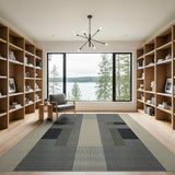 Neutral Tonal Geometric Block Area Rug
