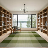 Sage Green Plaid Checkered Area Rug