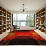 Bold Red Geometric Modern Red Area Rug