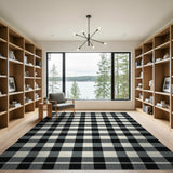 Black and White Bold Black White Buffalo Check Area Rug