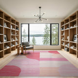 Vibrant Pink Orange Geometric Abstract Rug