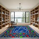 Nuzzling Cats Ornate Border Area Rug
