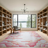 Dreamy Pink Sunset Clouds Area Rug