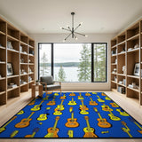 Vibrant Guitar Pattern Area Rug