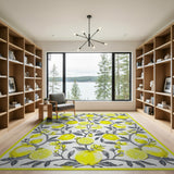 Lemon Branch Yellow Fruit Pattern Area Rug
