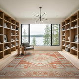 Southwestern Orange Terracotta Diamond Southwestern Area Rug