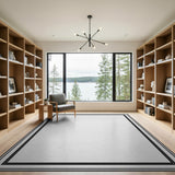 Bold Black Frame Minimalist Area Rug