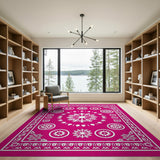 Vibrant Pink Persian Snowflake Rug