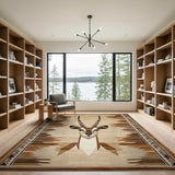 Gazelle Head Southwestern Area Rug