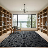 Grey Geometric Modern Grey Geometric Lattice Area Rug