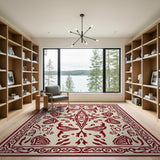 Traditional Persian Elegant Red Floral Persian Area Rug