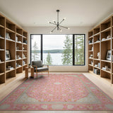 Traditional Persian Elegant Pink Persian Floral Area Rug