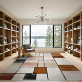 Geometric Neutral Block Area Rug