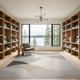 Abstract Area Modern Abstract Grey Wave Area Rug