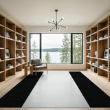 Bold Black White Striped Black and White Area Rug