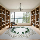 Ornate Laurel Wreath Area Rug