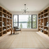 Geometric Modern Plaid Beige Plaid Woven Area Rug