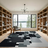 Modern Geometric Black White No. 26 Area Rug